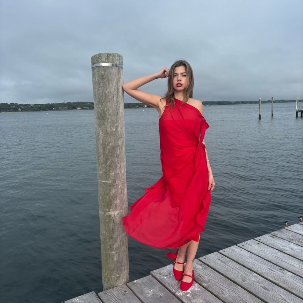 Chiffon Red Dress